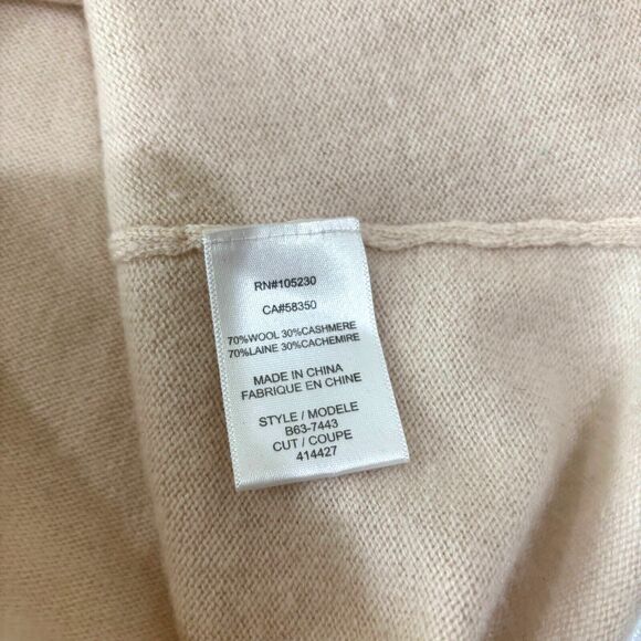 Joie Cream Ivory Cashmere Wool Sweater Tunic Women S Asymmetric Hem Relaxed Fit - Picture 9 of 11